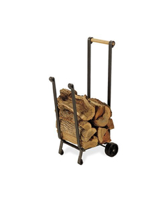 Forged Steel Wood Cart In Vintage Iron Finish