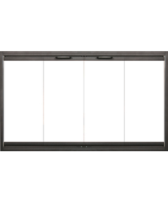 Thin-Line Fireplace Door in Black