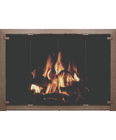 Cascade All Glass Masonry Fireplace Door in Burnished Silver premium finish