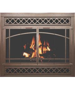 ZC Refacing Vintage Vein Finish And Brushed Copper Door Trim, Main Frame Trim And Handles (SHOWN WITH REMOVABLE with STO1518 louver design)