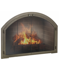 Legend Arched Masonry Fireplace Door in Rustic Black