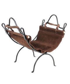 Leaf End Log Carrier And Stand In Graphite Finish