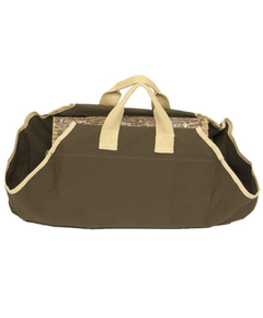 Canvas Log Carrier In Sage With Ivory Trim
