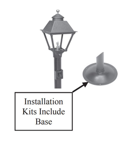 Everglow Deck or Patio Kit - Lamp Head, Base, Post and Ignition System