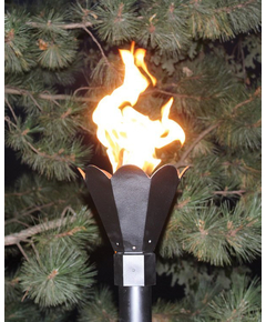 Black Flower Petal Cast Aluminum Tiki Torch Head For 3" OD Pipes