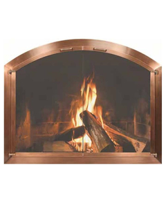 Antique Copper Plated Arch Masonry Fireplace Door