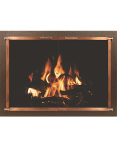 Vintage Vein Powder Coated Frame And Antique Copper Plated Doors Cascade Fireplace Door