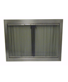 Brushed Nickel Fireview Masonry Fireplace Door