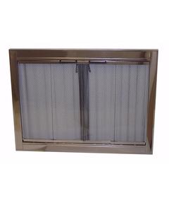 Smoked Chrome Fireview Masonry Fireplace Door