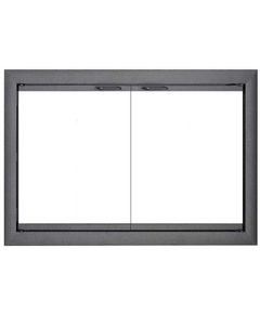 Brookfield Outdoor Masonry Fireplace Door in Natural Iron finish. - 4 Sided NO Draf