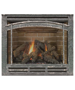 Forged Iron Fixed Screen Direct Vent Refacing shown with natural clear finish