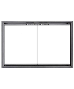 Inside Fit Shadow Zero Clearance Outdoor Fireplace Door In Silver Finish