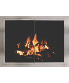 Brushed Stainless Steel Fireplace Door