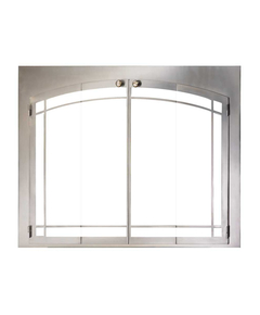 Stainless Steel Indoor Outdoor Zero Clearance Fireplace Door With Arch Window Pane
