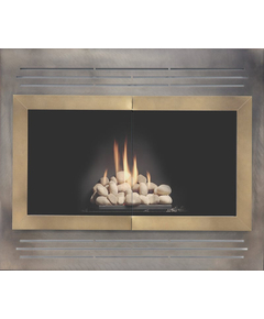 Pinnacle Fireplace Refacing In Antique Black With Vintage Brass Doors