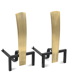 Fonda Andirons-Antique Brass / Black