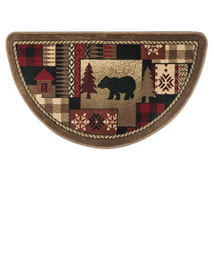Goods of the Woods 42” x 25” Oriental II Bear Half-Round Hearth Rug