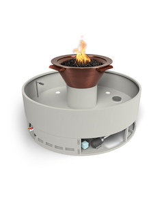 Olympian Round Copper 4-Way Spillway Self Contained Fire & Water Bowl 30 Inch