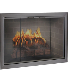 Brookfield Zero Clearance Fireplace Door in Classic Bronze with Simplicity handles