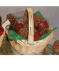 Twelve Goods of the Woods Pine Cone Fire Starters in Willow Basket