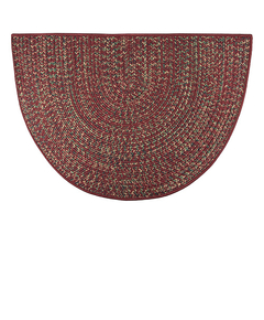 Goods of the Woods 48” x 27” Braided Multi-Red Half-Round Hearth Rug