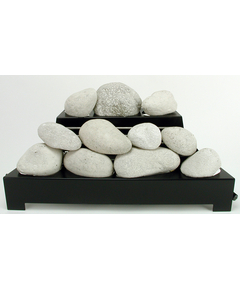 24 Inch ALTERNA FireStones Set with Vent Free Black Burner With Calico FireStone