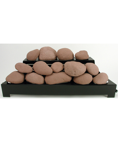 30 Inch ALTERNA FireStones Set with Vent Free Black Burner With Calico FireStone