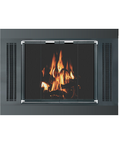 Side Vent Fireplace Refacing With Glass Doors