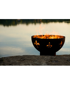 Fleur de Lis Gas Burning Fire Pit 36 Inches