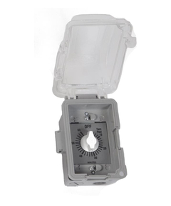 Mechanical Wind Up Timer With Exterior Grade Single Gang Box And Bubble Cover
