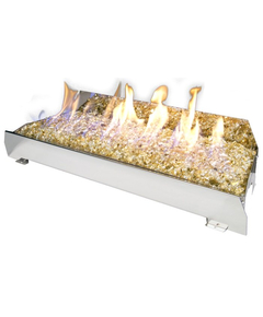 RealFyre Fyre Glass Contemporary Gas Set with Reflective Gold Fyre Glass