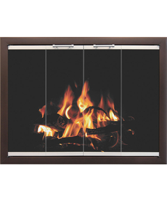 Brookside Aluminum Fireplace Door in Oil Rubbed Bronze & Antique Steel Stiles