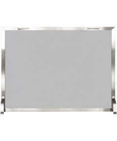 Brushed Stainless Steel Glass Panel Fireplace Screen