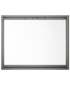 Aurora Fireplace Glass Door For Martin Fireplaces In Natural Iron Finish