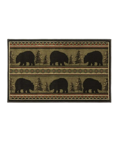 Goods of the Woods 50” x 30” Vista Bears Evergreens Olefin Hearth Rugs