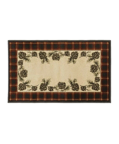 Goods of the Woods 50” x 30” Vista Cones Red Plaid Olefin Hearth Rugs