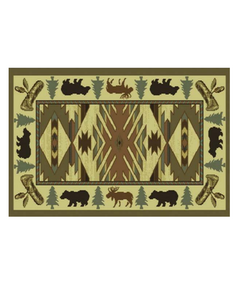 Goods of the Woods 50” x 30” Vista Bear Moose Patrol Olefin Hearth Rugs