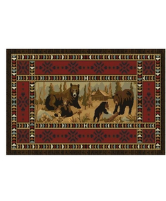 Goods of the Woods 50” x 30” Vista Bears at Cabin Olefin Hearth Rugs