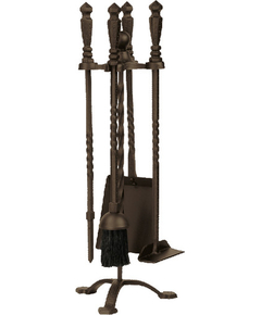 Tool Set includes 5 pieces, made of iron, bronze finish, 21.75" high