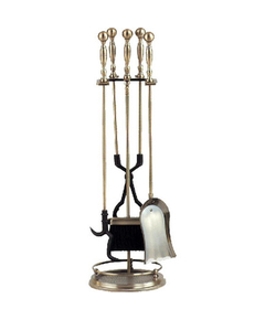 Tool set with Rail is made of steel, Antique Brass  finish, 31" high