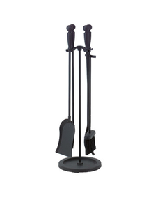 Tool Set with Base includes 5 pieces, black finish, made of iron, 30" high