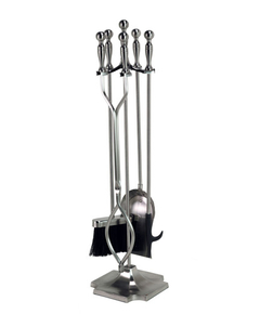 Tool Set includes 5 pieces with pewter-coated steel