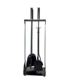 Tool Set  includes 5 Pieces, black and stainless steel, made of  steel, 30" high