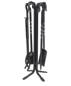 5 pieces Tool Set  is made of black wrought iron, 30.5" high and 11" wide