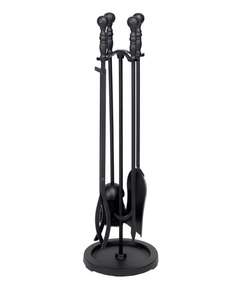 This tool set with base includes 5 pieces, black finish, 30" high