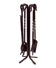 Bronze Iron Tool Set includes 5 pieces, 30.5" high, 3/4" thick with twist rods