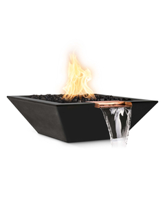 The Outdoor Plus Maya Square GFRC Concrete Fire and Water Bowl