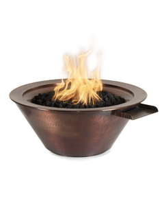The Outdoor Plus Cazo Round Hammered Copper Fire and Water Bowl