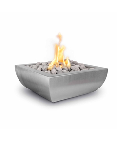 The Outdoor Plus Avalon Square Stainless Steel Fire Bowl