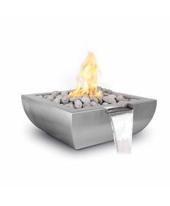 The Outdoor Plus Avalon Square Stainless Steel Fire and Water Bowl